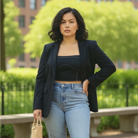 REMI x REVOLVE Yuval Corset Top in Denim Blue Large Blue - Picture 4 of 9